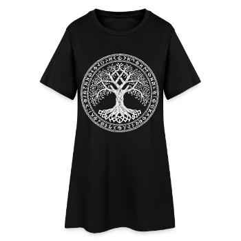 Arbre de Vie Symbole Runes Vikings - Robe T-shirt Femme - noir - Devant