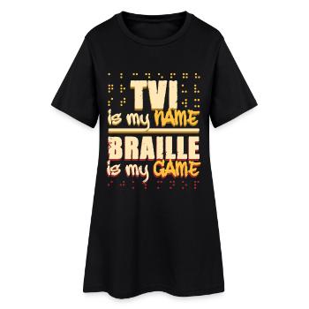 Professeur de braille Braille TVI est mon nom - Robe T-shirt Femme - noir - Devant