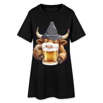 Volksfest Bulle avec verre à bière Beer Festival Tente à bière - Robe T-shirt Femme - noir - Devant