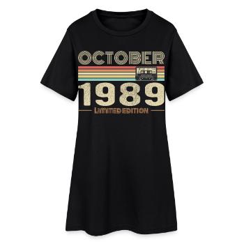 Birthday october 1989 - Women’s T-Shirt Dress - black - Front