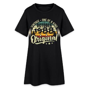 Cadeau Anniversaire Octobre 1988 - Robe T-shirt Femme - noir - Devant