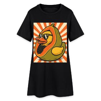 Personnage humoristique de canard papaye - Robe T-shirt Femme - noir - Devant