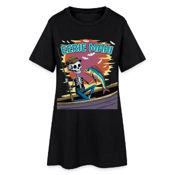 Squelette créatif pêcheur d’orquelage dorade Mahimahi - Robe T-shirt Femme - noir - Devant