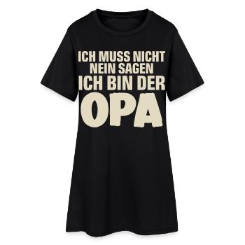 Opa - Frauen T-Shirt-Kleid - Schwarz - Vorne