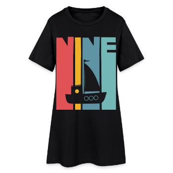 9th Birthday Sailing Ship - Women’s T-Shirt Dress - black - Front