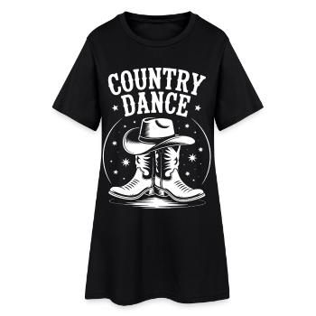 Country Dance Western Motif - Frauen T-Shirt-Kleid - Schwarz - Vorne