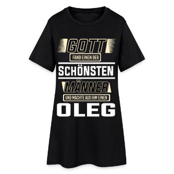 Oleg, le plus bel homme, façonné par Dieu Design - Robe T-shirt Femme - noir - Devant