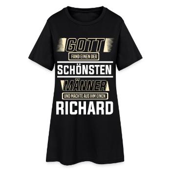 Richard le plus bel homme façonné par Dieu Design - Robe T-shirt Femme - noir - Devant