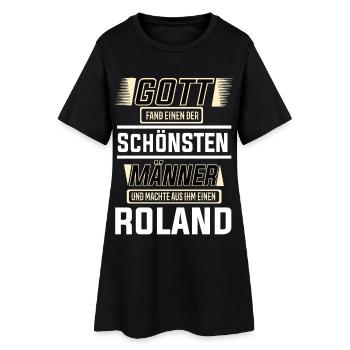 Roland le plus bel homme façonné par Dieu Design - Robe T-shirt Femme - noir - Devant