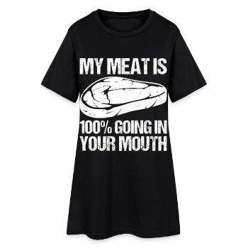 Grilling Meat Cooking BBQ Grill Cook Bake  - Frauen T-Shirt-Kleid - Schwarz - Vorne