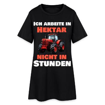 Tracteur avec inscription « agriculteur hectare » - Robe T-shirt Femme - noir - Devant