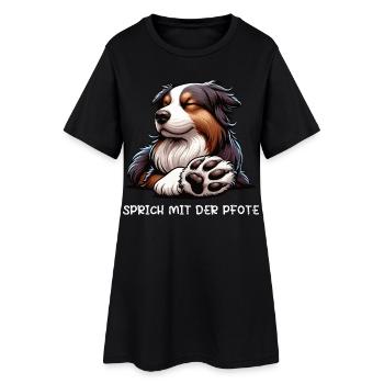 Talk to the paw Australian Shepherd Aussie - Women’s T-Shirt Dress - black - Front