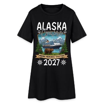 Alaska Kreuzfahrt Erinnerungsdesign - Frauen T-Shirt-Kleid - Schwarz - Vorne