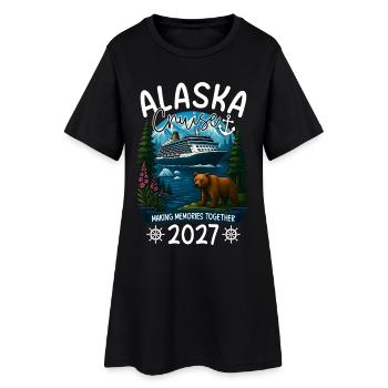 Croisière en Alaska 2027 - Robe T-shirt Femme - noir - Devant