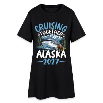 Aventure en bateau de croisière en Alaska 2023 - Robe T-shirt Femme - noir - Devant