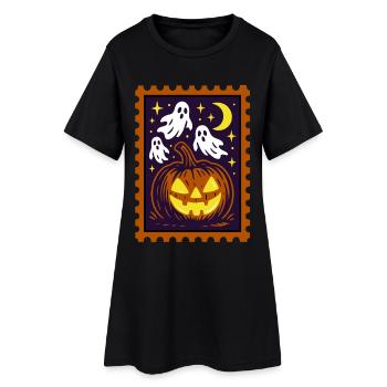 Fantôme, Costume de fête d’Halloween - Timbre-poste - Robe T-shirt Femme - noir - Devant