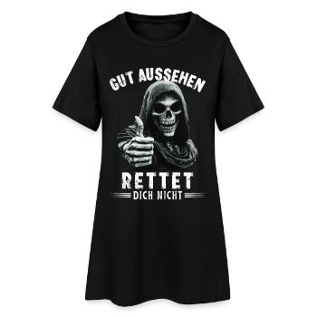 Tod Sensenmann gut aussehen rettet dich nicht - Frauen T-Shirt-Kleid - Schwarz - Vorne