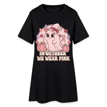 Motif d'Halloween rose automnal - Robe T-shirt Femme - noir - Devant