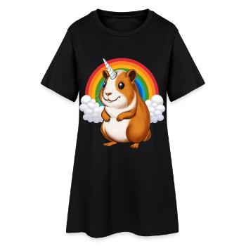 Cochon d'Inde Licorne - Robe T-shirt Femme - noir - Devant