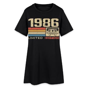 Legenden 1986 Jahrgang 1986 Jubiläum Jahrgang 1986 - Frauen T-Shirt-Kleid - Schwarz - Vorne
