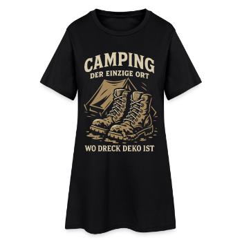 Camping Le seul endroit où la décoration de la terre est un camping-car - Robe T-shirt Femme - noir - Devant
