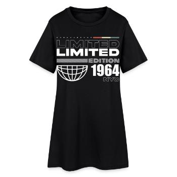 Né(e) en 1964 Date de naissance 1964 - 61 ans Rétro - Robe T-shirt Femme - noir - Devant