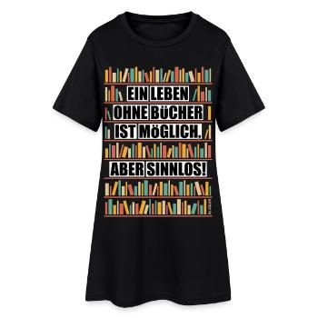 La vie sans livres est possible mais inutile NEG 6C - Robe T-shirt Femme - noir - Devant