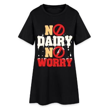 Intolérance au lactose Pas de produits laitiers, pas de souci - Robe T-shirt Femme - noir - Devant