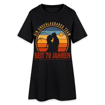 70 Jahre Unschlagbares Team Liebesgeschenk Paar - Frauen T-Shirt-Kleid - Schwarz - Vorne