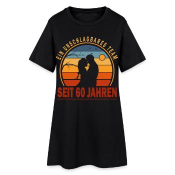 60 Jahre Unschlagbares Team Liebesgeschenk Paar - Frauen T-Shirt-Kleid - Schwarz - Vorne