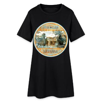 Viva Cuba Havana Design rétro - Robe T-shirt Femme - noir - Devant