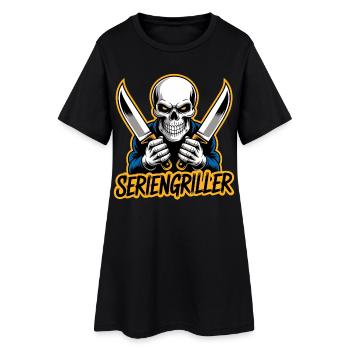 Crâne série griller crâne drôle - Robe T-shirt Femme - noir - Devant