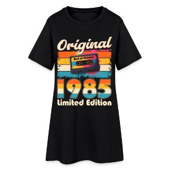 40th Birthday Cassette October Year 1985 - Women’s T-Shirt Dress - black - Front