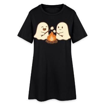 Camp de feu fantôme Halloween - Robe T-shirt Femme - noir - Devant