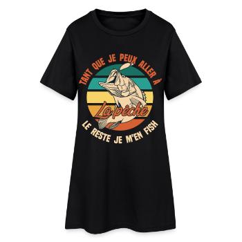 Fisch den Rest Ist mir egal Fisch Fischer - Frauen T-Shirt-Kleid - Schwarz - Vorne