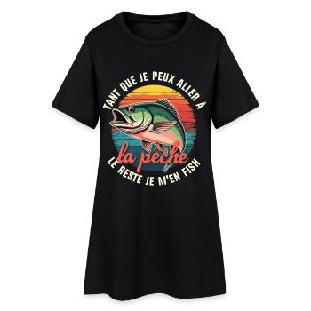 Hommage à la pêche et à la liberté - Robe T-shirt Femme - noir - Devant