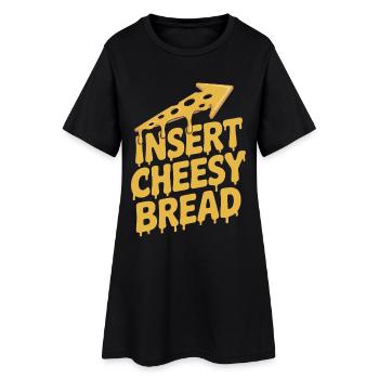 Fromage Bâtonnet de fromage Toast au fromage - Robe T-shirt Femme - noir - Devant