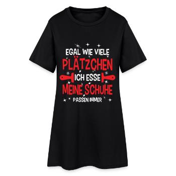 Weihnachtsgeschenk Plätzchen Wichteln Lustig - Frauen T-Shirt-Kleid - Schwarz - Vorne