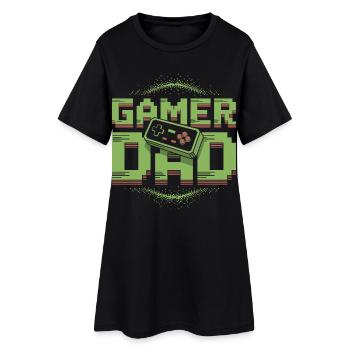 Gamer Dad Pixel Art Design - Frauen T-Shirt-Kleid - Schwarz - Vorne