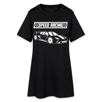 Voiture de course blanche - Robe T-shirt Femme - noir - Devant