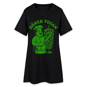 Döner Vegan - Salade - Restauration rapide - Spruch - Robe T-shirt Femme - noir - Devant