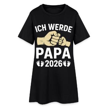 Future papa JE SERAI PAPA 2026 Drôle - Robe T-shirt Femme - noir - Devant