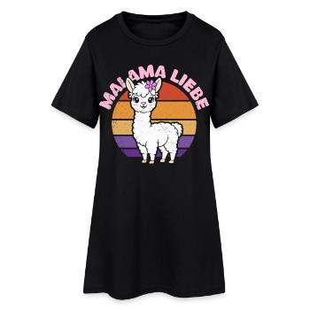 Bientôt maman MALAMA LOVE Rétro Drôle - Robe T-shirt Femme - noir - Devant
