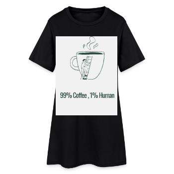 Humour Café 99% Caféine 1% Humain - Robe T-shirt Femme - noir - Devant