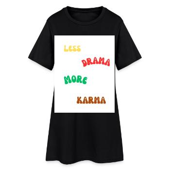 Citation positive sur la vie et le karma - Robe T-shirt Femme - noir - Devant