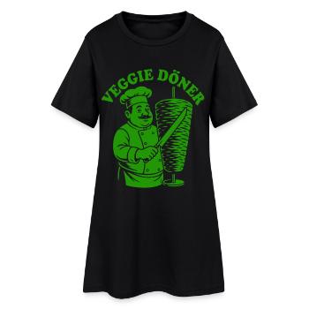 Veggie Döner - Restauration rapide - Kebab végétalien - Robe T-shirt Femme - noir - Devant