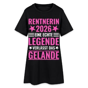 Rentnerin 2026 Eine Legende verlässt das Gelände - Frauen T-Shirt-Kleid - Schwarz - Vorne