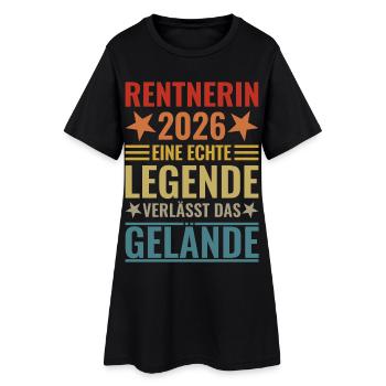Rentnerin 2026 Echte Legende verlässt das Gelände - Frauen T-Shirt-Kleid - Schwarz - Vorne