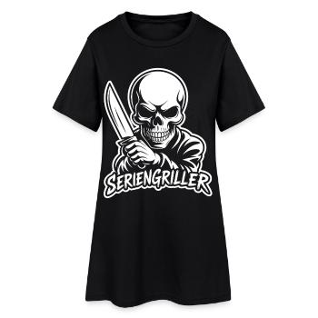 Seriengriller - Skelett mit Messer - Frauen T-Shirt-Kleid - Schwarz - Vorne