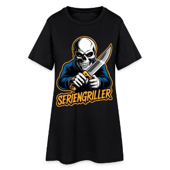 Série Griller Crâne avec couteau - Robe T-shirt Femme - noir - Devant
